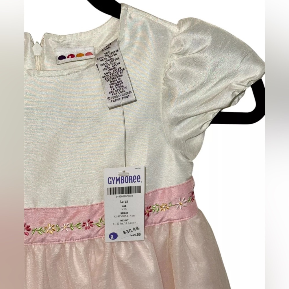 NWT Gymboree VINTAGE 2000 Pink Flowergirl Easter Dress Short Sleeve Tulle Sz 6 - Picture 7 of 12